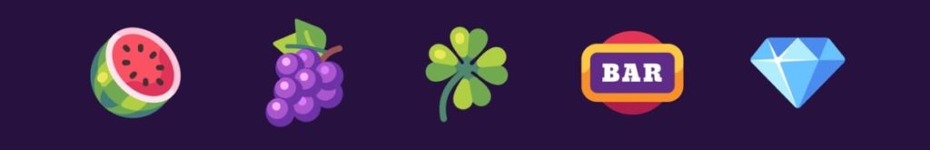 Classic slot machine symbol collection on dark background
