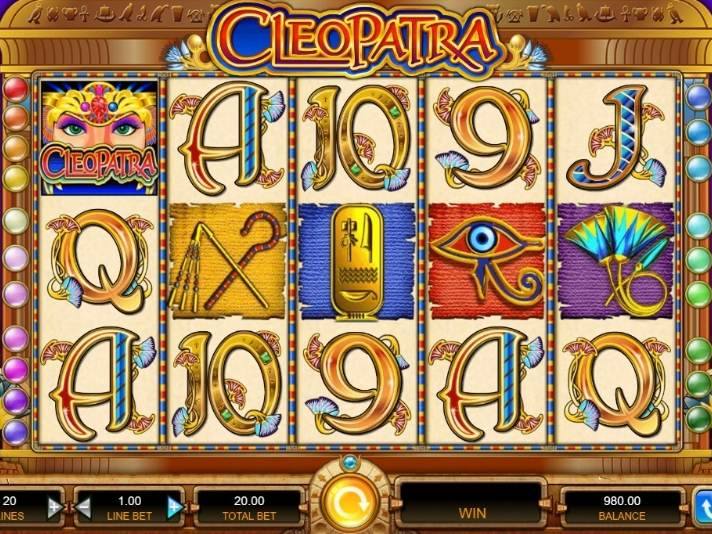 Screenshot of the reels in Cleopatra online slot by IGT