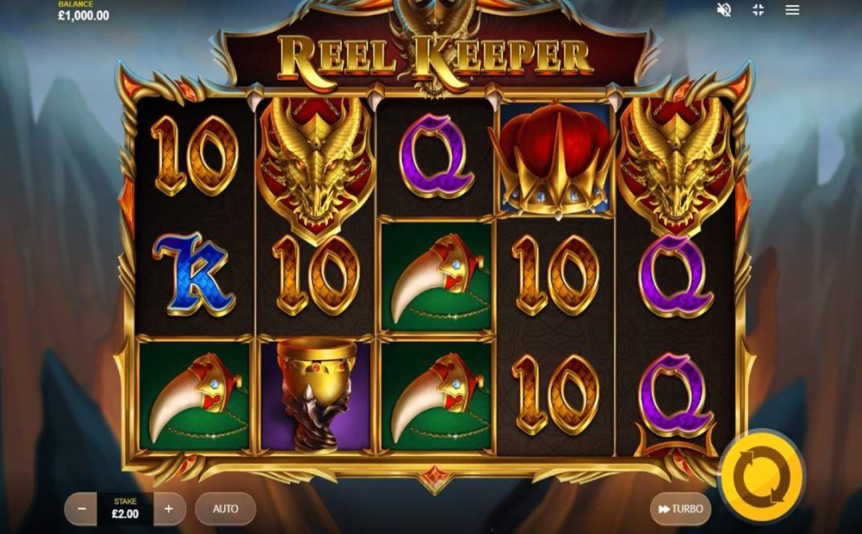 Screenshot of the reels in the Reel Keeper online slot by Red Tiger.