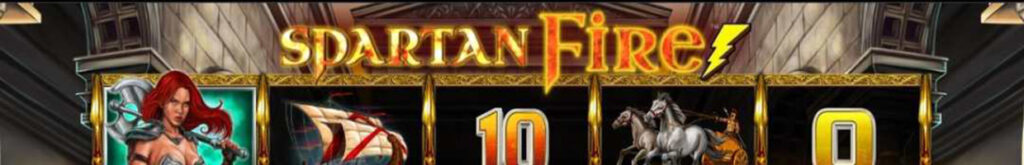 Screenshot of the reels in the Spartan Fire online slot by Lightning Box.
