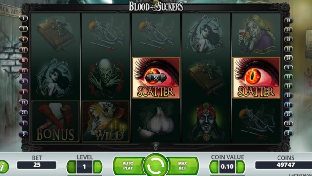 Screenshot of the reels showing a Scatter win.  