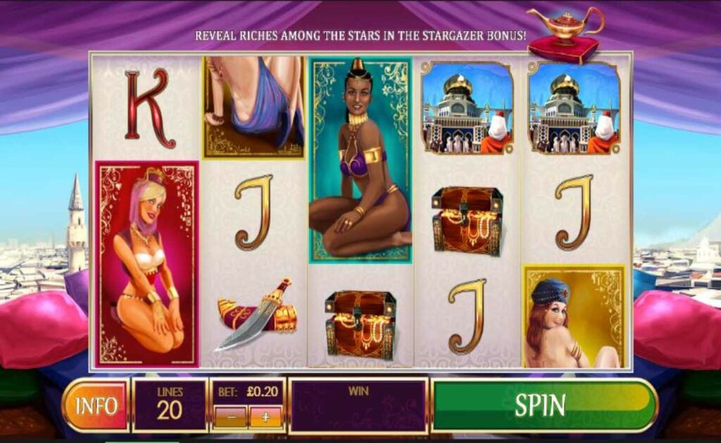 Treasures of the Lamps online slot by Playtech.