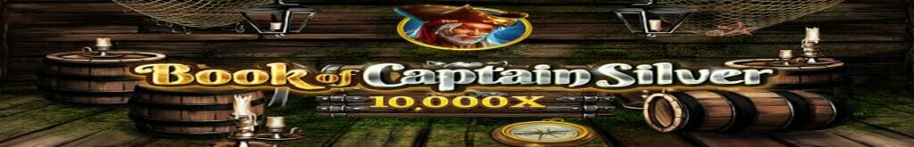 Book of Captain Silver online slot logo.