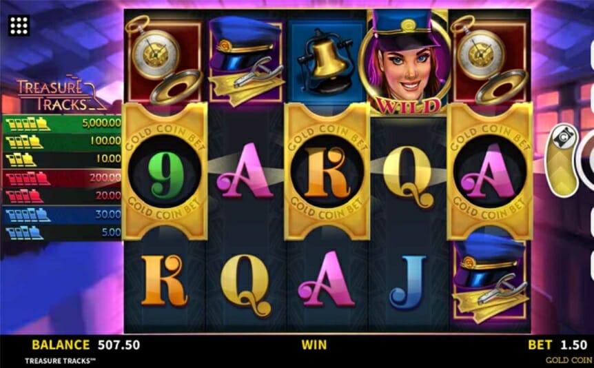 Treasure Tracks online slot game.