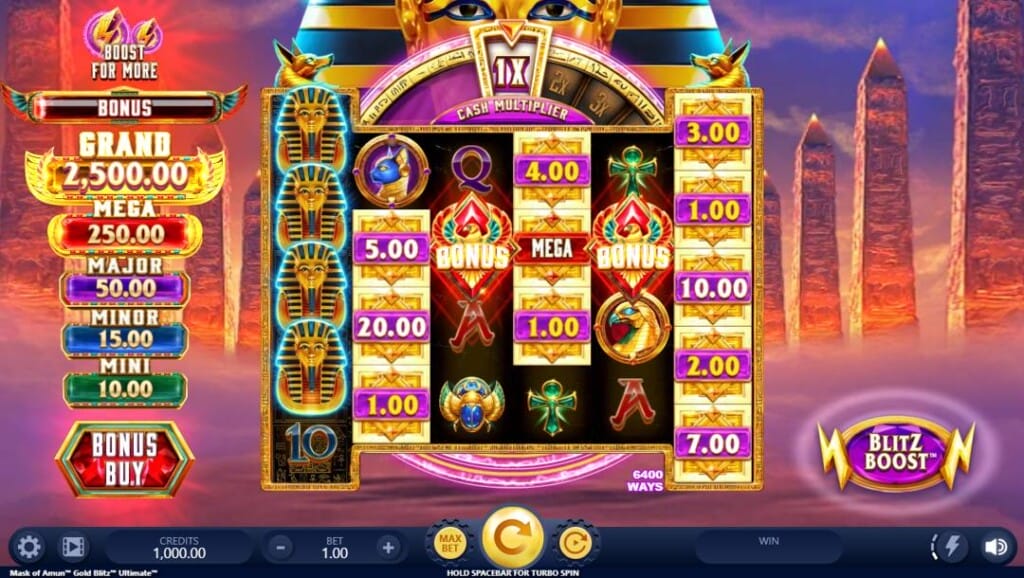 Voorbeeld van slot reels bij Zebet slots