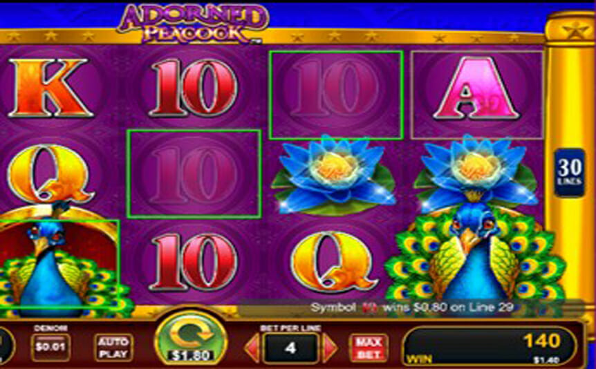 Adorned Peacock online slot.
