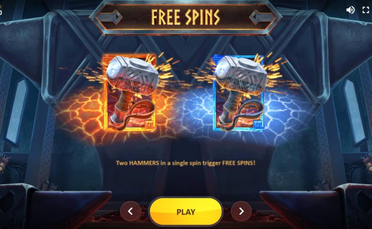 Hammer Gods online slot game screen.