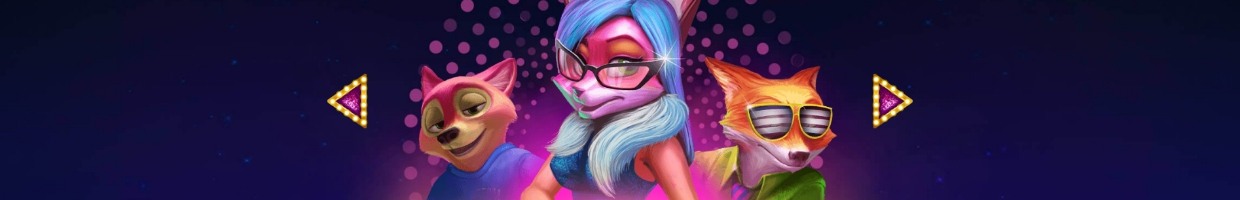 The Mystery Fox title screen with three cartoon foxes.