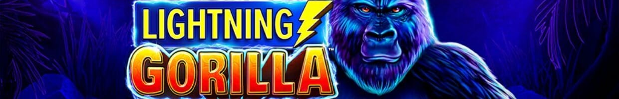 Title screen of Lightning Gorilla online slot.