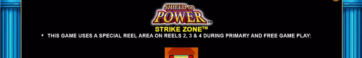 Shield of Power online slot game screen.