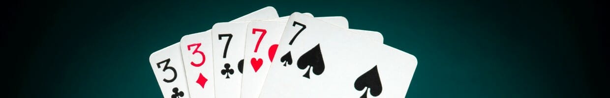 A full house poker hand.