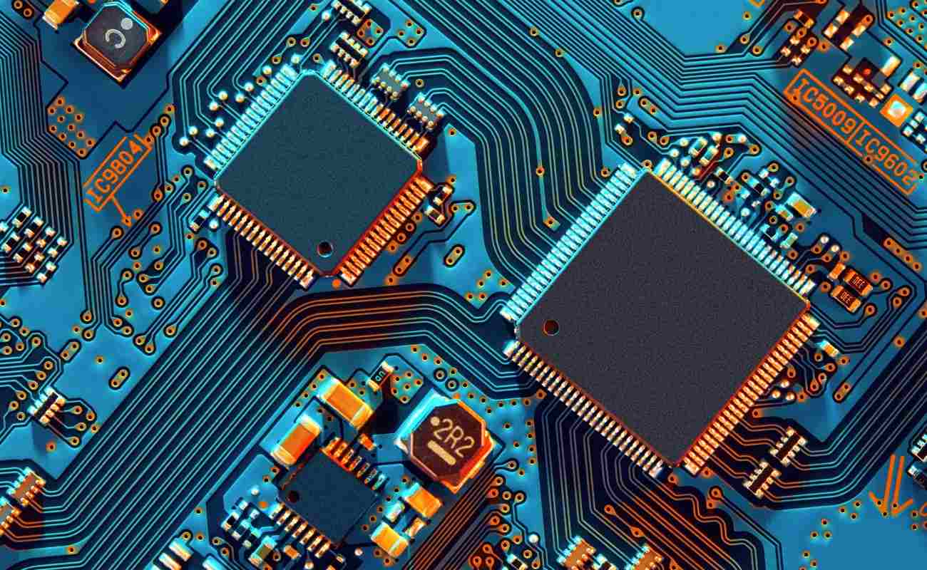 A close-up of a circuit board.