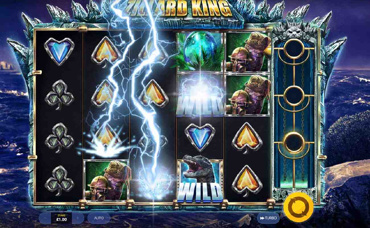 The wilds activating on Zillard King online slot