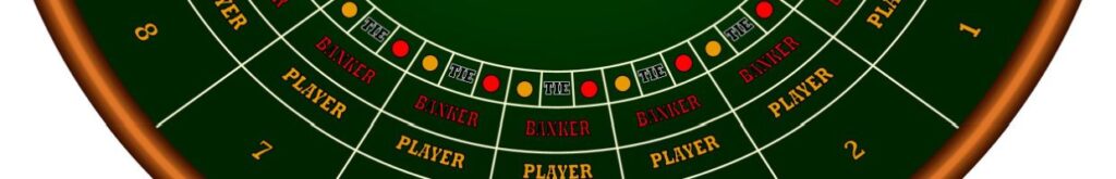 Aerial view of a digital baccarat table