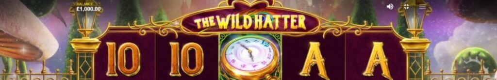 The Wild Hatter online slot game screenshot.