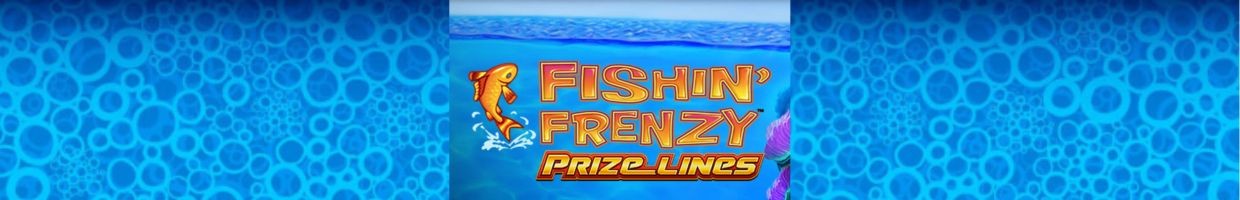 title of the Slingo Fishin’ Frenzy online slot game by Slingo 