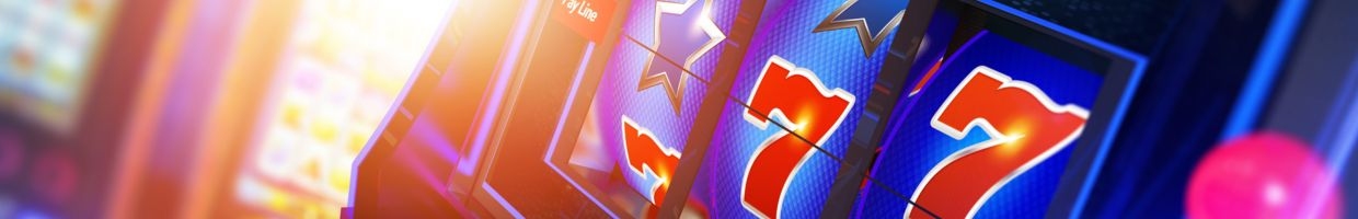 Close-up view of a slot machine in a casino.