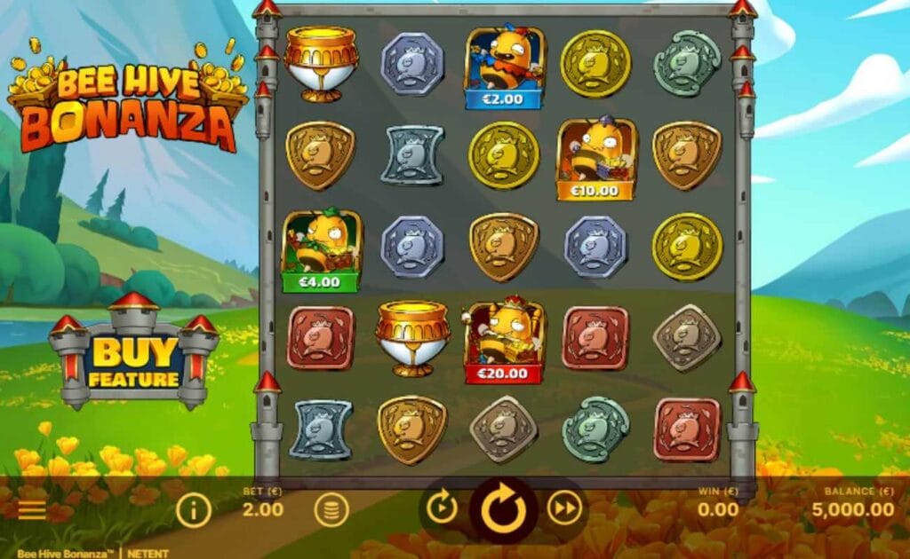 Bee Hive Bonanza online slot game screenshot.