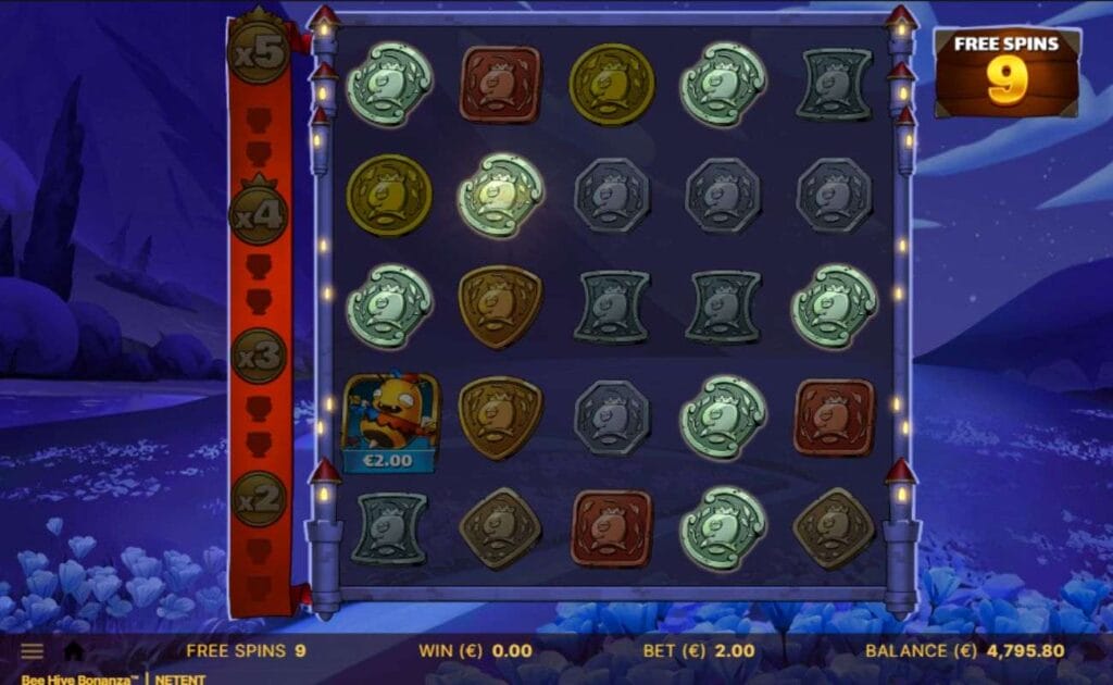 Bee Hive Bonanza online slot game screenshot.