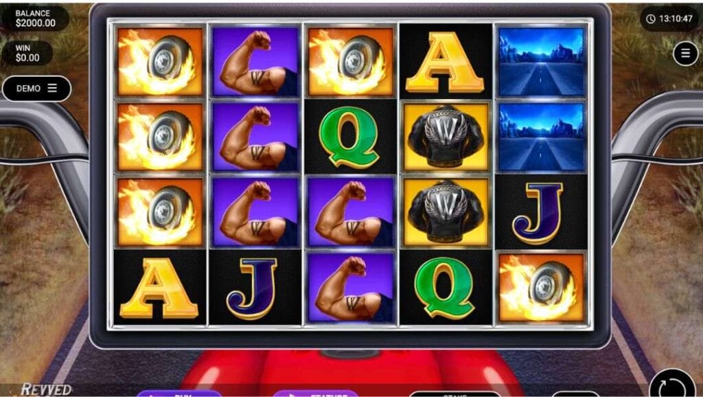 Normal reel spin of Revved Wilds. 