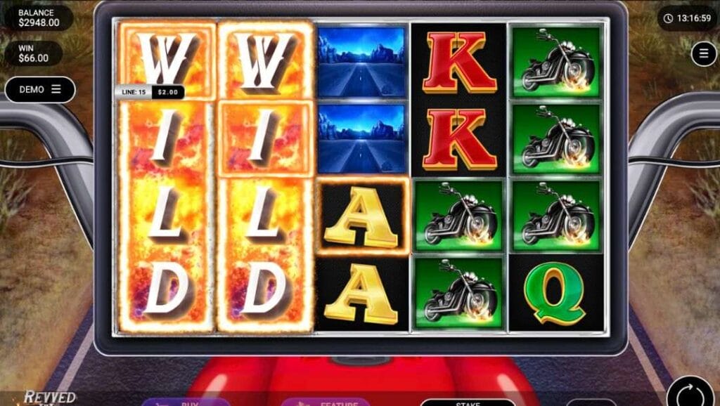 Two stacked wilds on the left-hand side of the reels. 