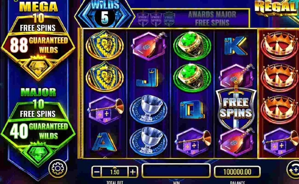 The reels for Regal Riches online slot.