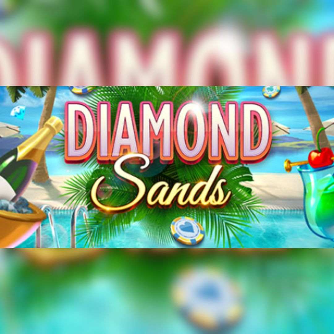 title of the Diamond Sands online slot game by Just For The Win