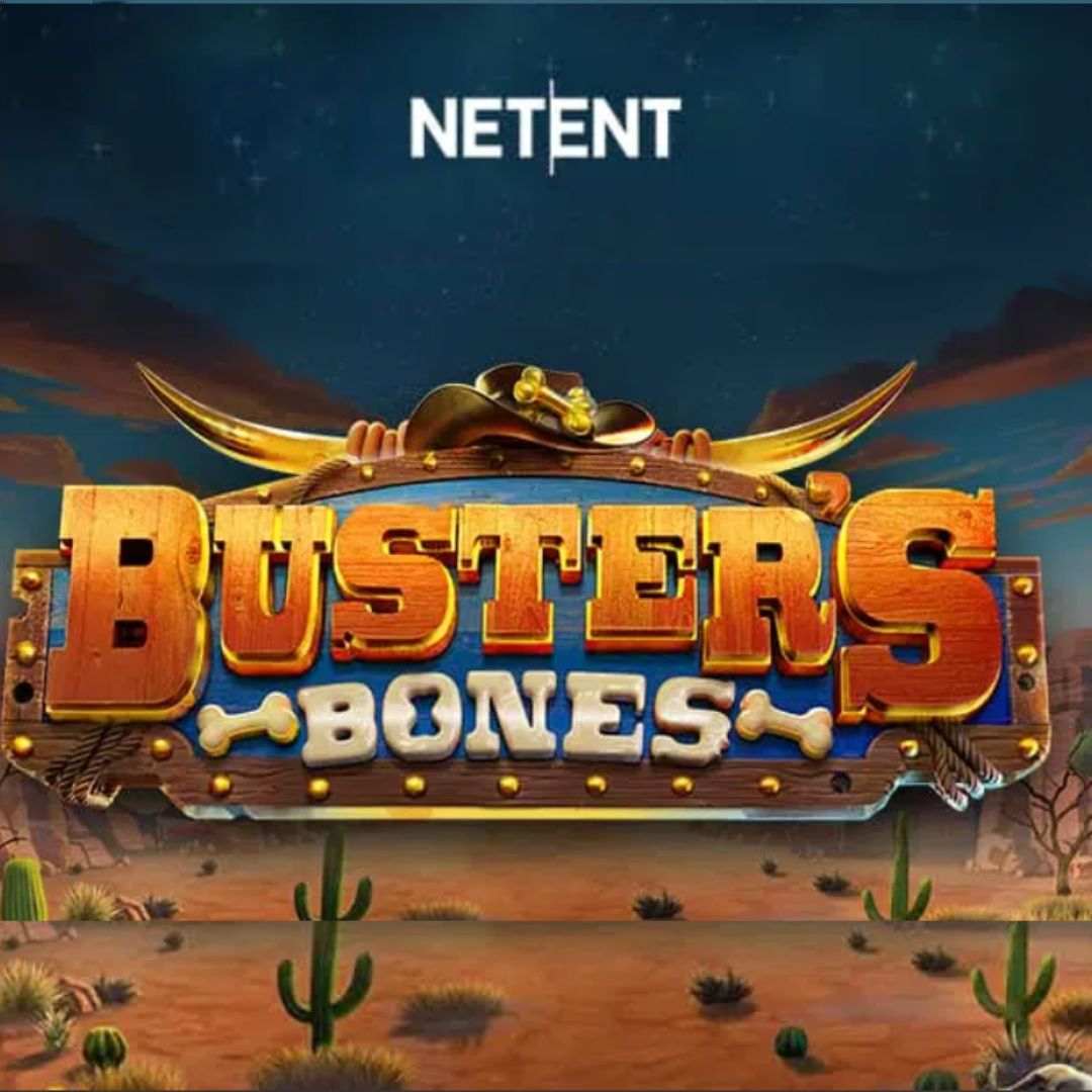 title of the Busters Bones online slot game by NetEnt