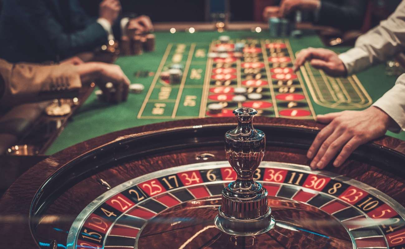A roulette wheel at a casino