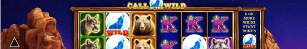 The top of the base game reels of the Call of the Wild Slot