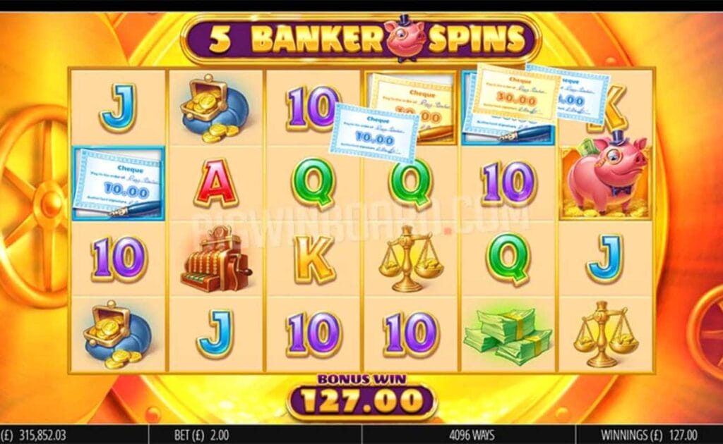 Bankin’ Bacon online slot screenshot.