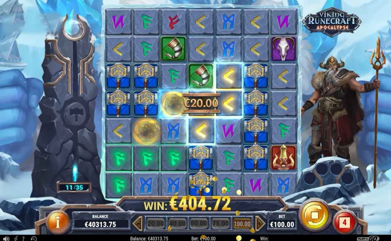 Gameplay in online slot Viking Runecraft Apocalypse by Play'n GO