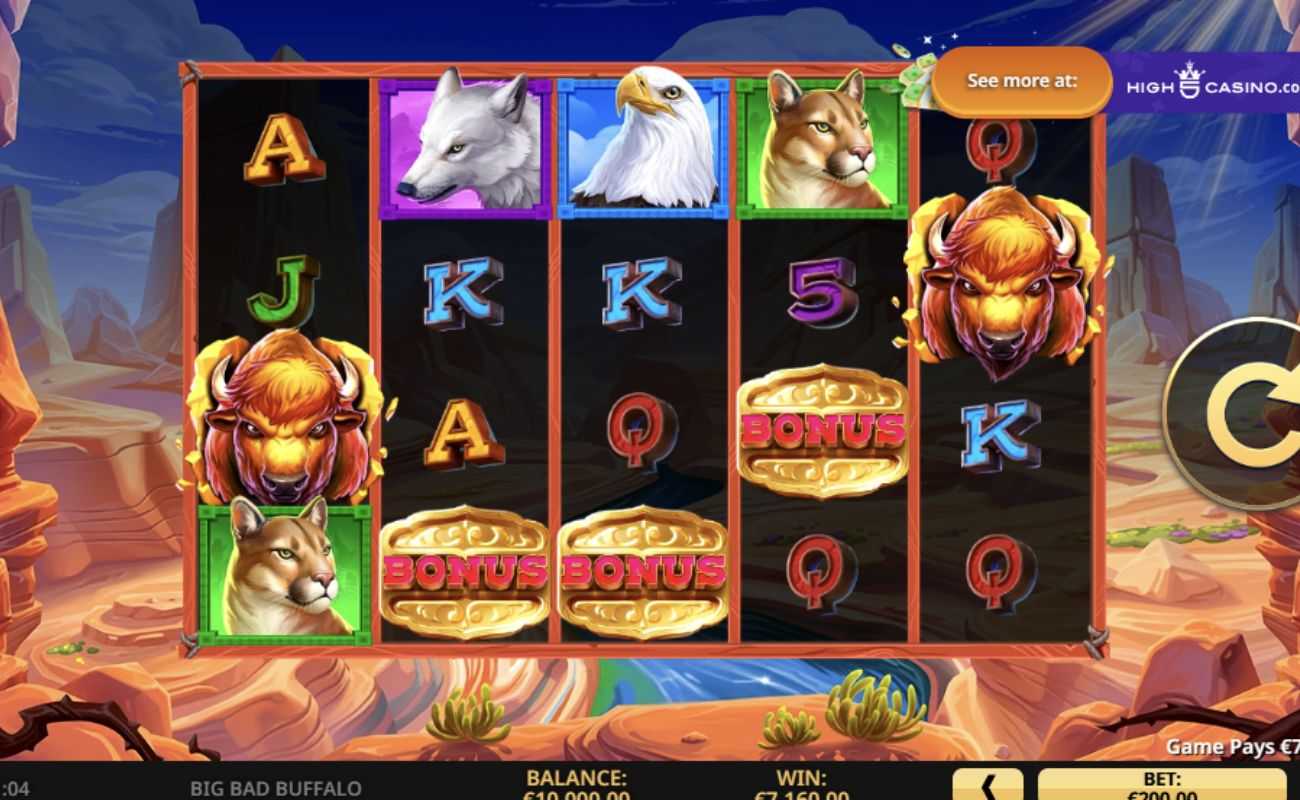 Normal reel spin of Big Bad Buffalo.