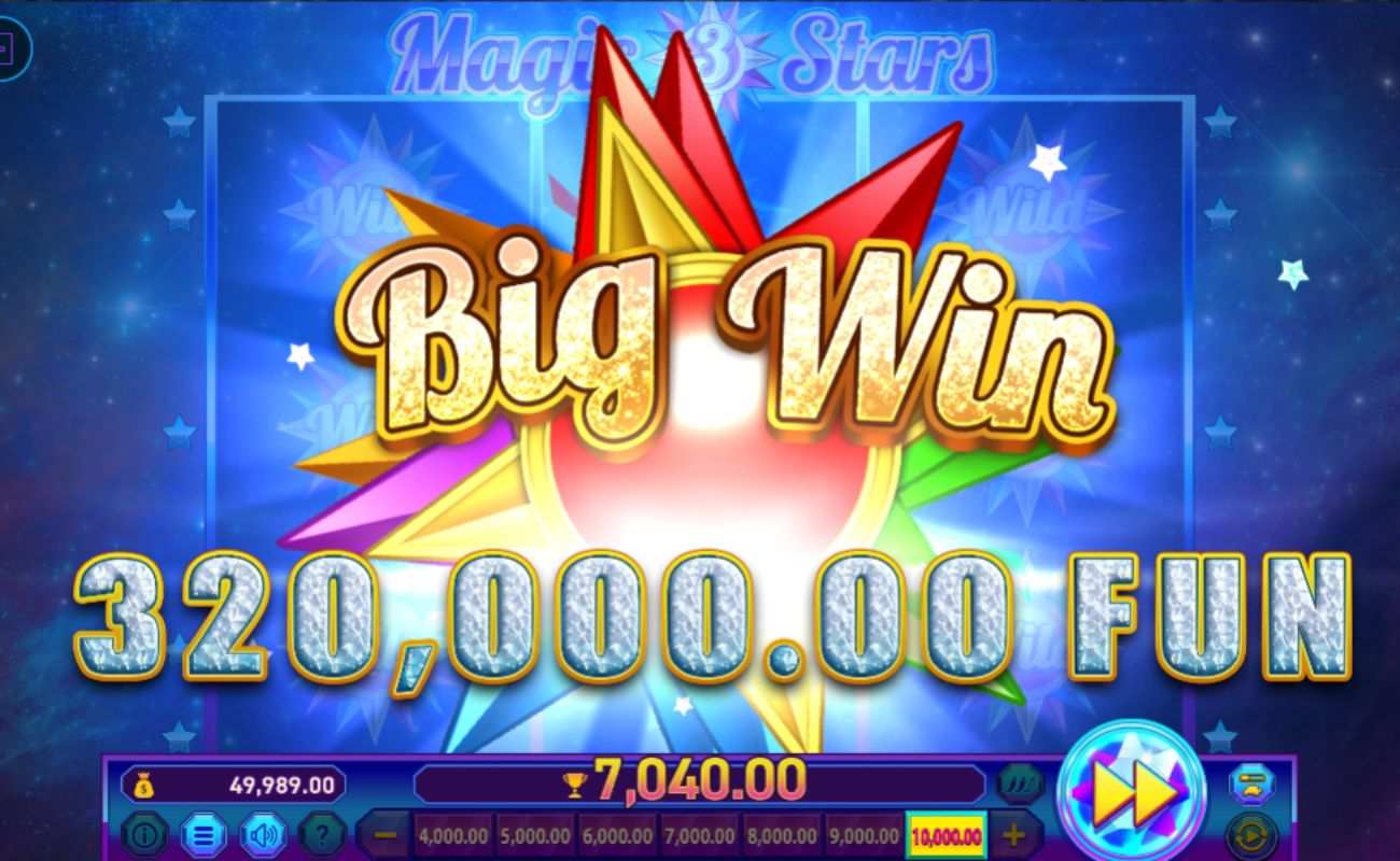 Screenshot of Magic Stars 3 online slot game.