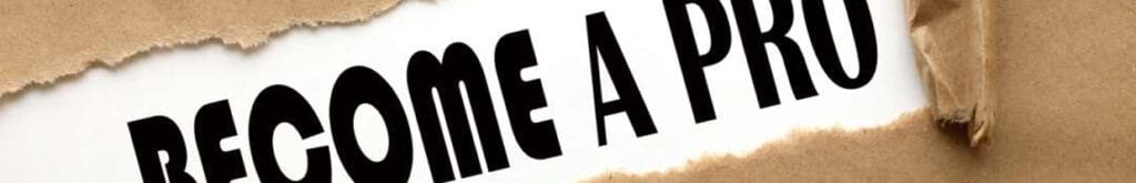 A ripped piece of brown paper revealing the words “Become a Pro.”