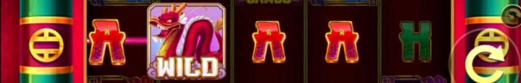 Closeup of slot symbols from the Tokens of Fortune online slot game.