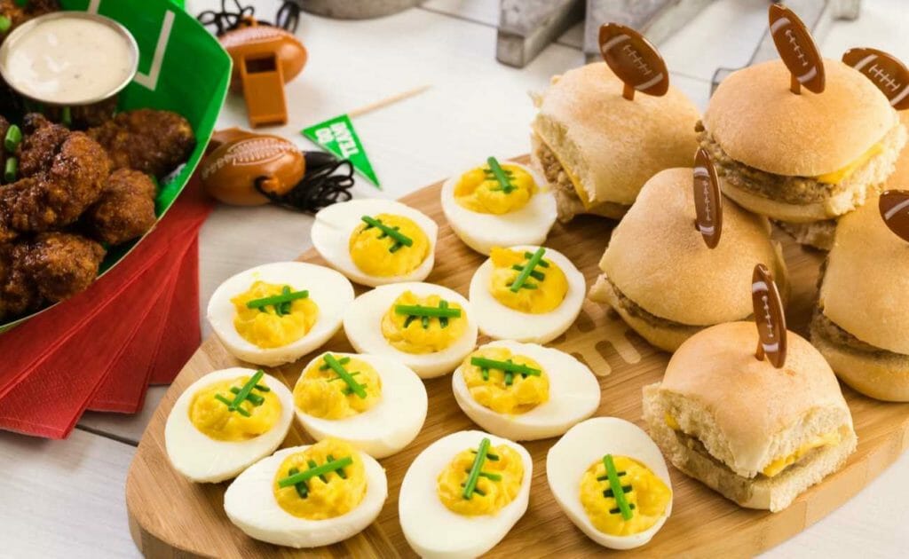 Super Bowl themed finger foods