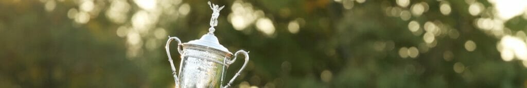 Bryson DeChambeau of the United States celebrates with the championship trophy after winning the 120th U.S. Open Championship on September 20, 2020