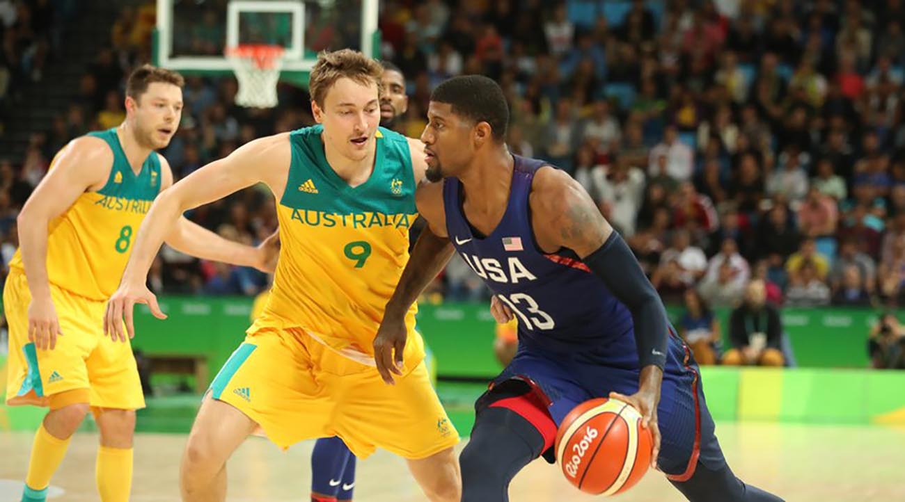 Paul Georga playing against Australia