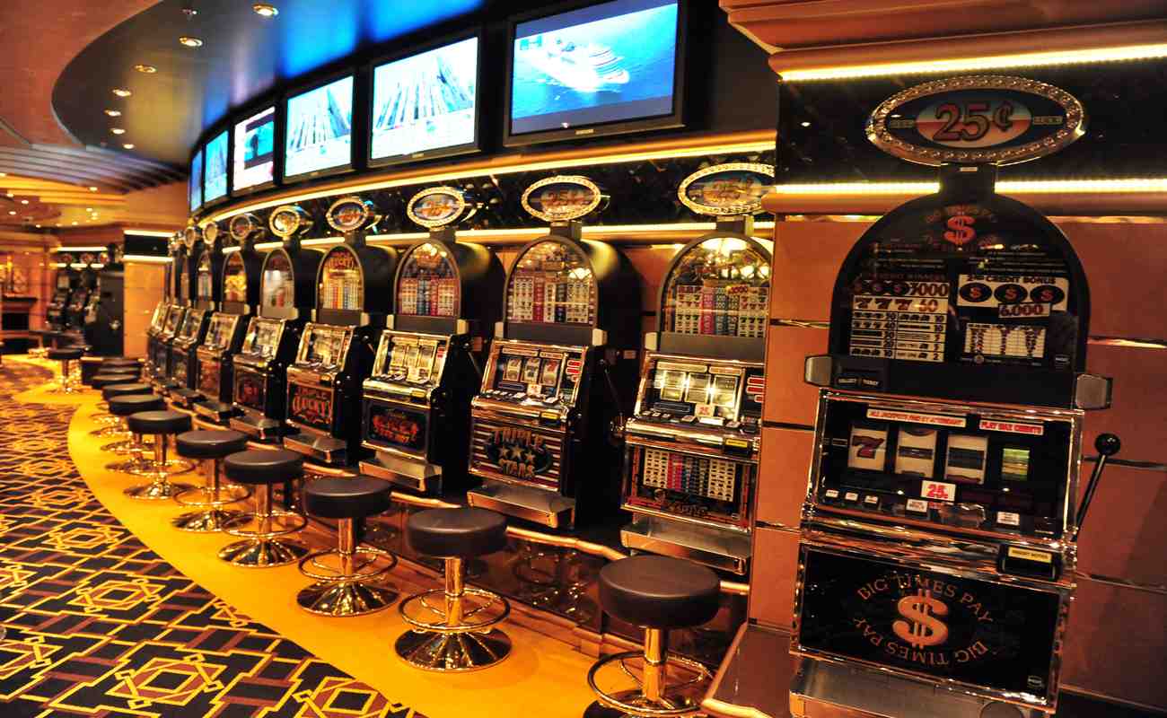 Line of Slot machines on board MSC - SPLENDIDA