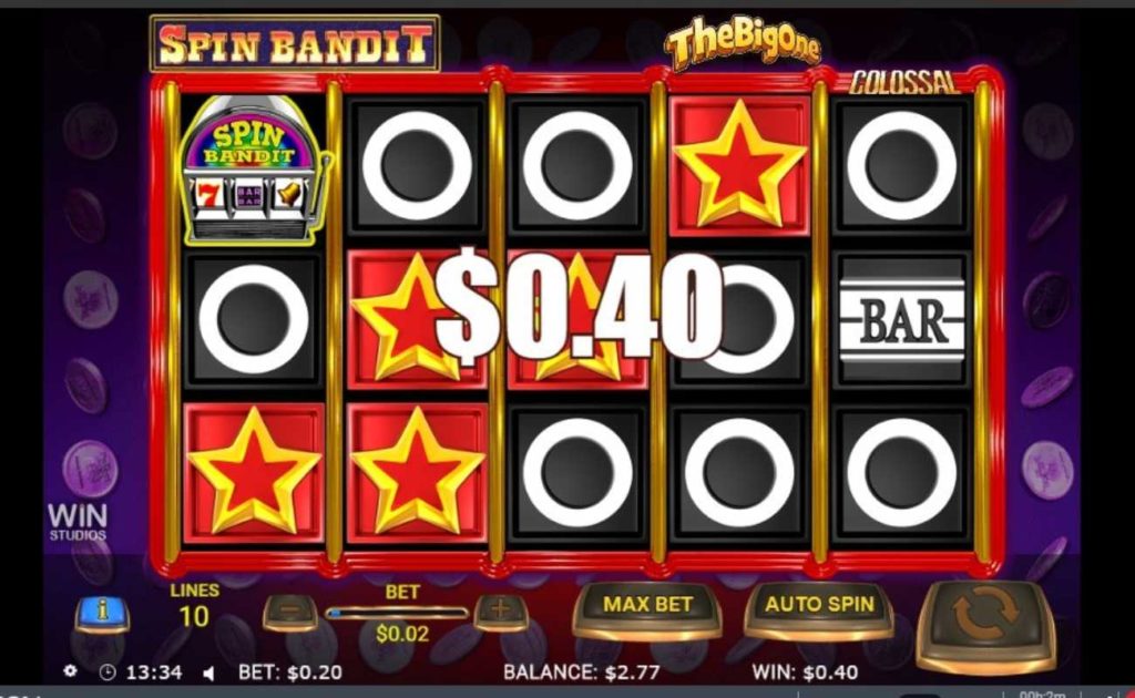 Spin Bandit online slot casino game win of $0.40