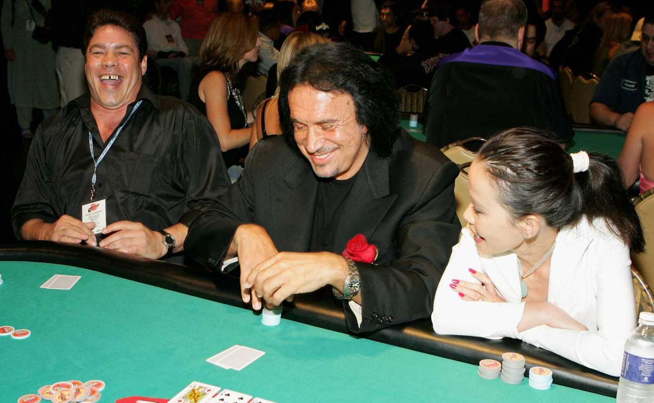 Gene Simmons playing at poker table