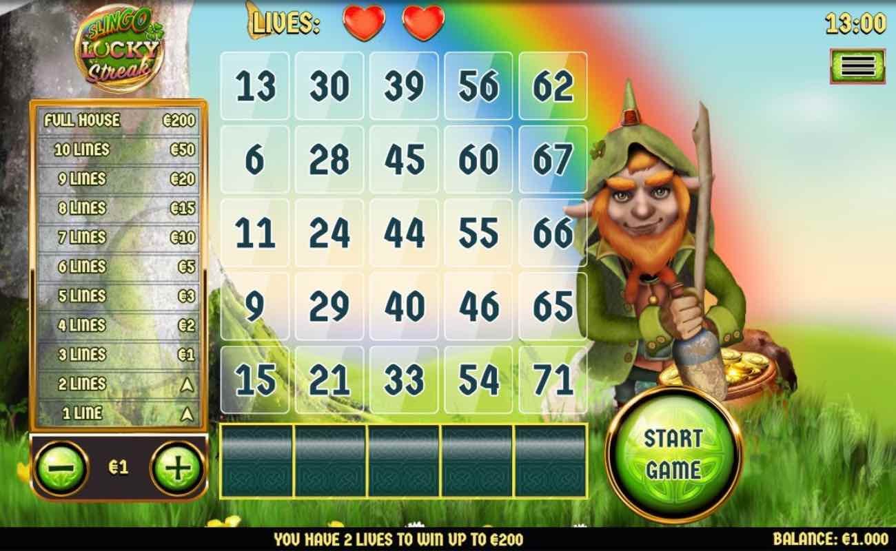 Slingo Lucky Streak online casino game