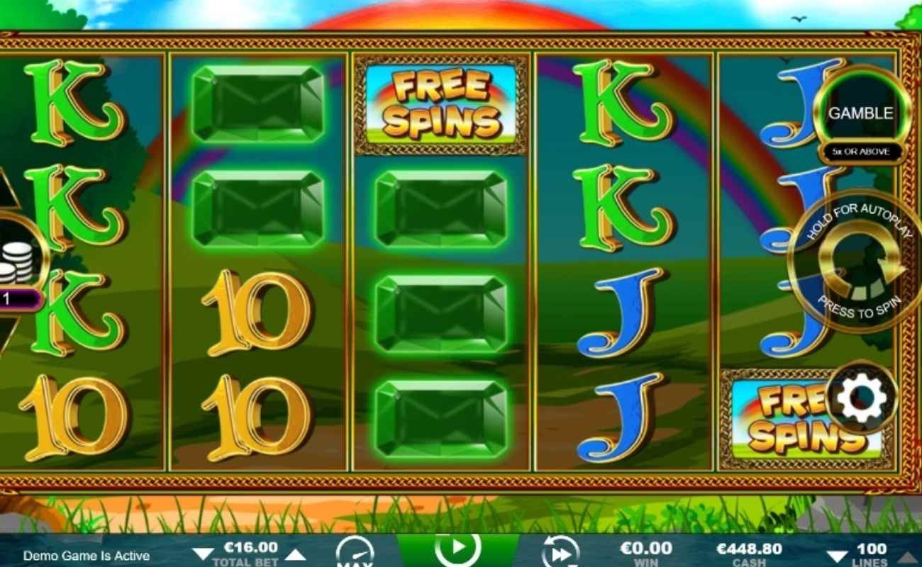 Screenshot of the reels in Slots O’ Luck Free Spins, an online slot by Inspired.