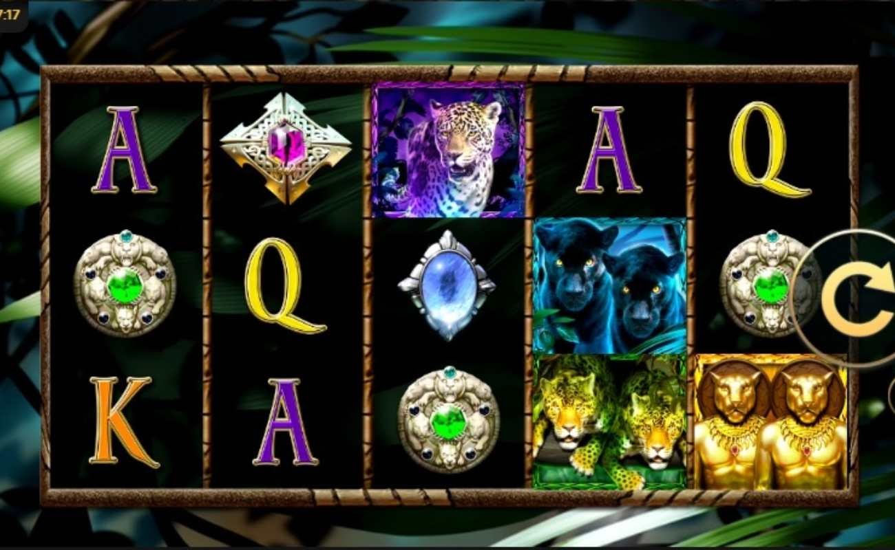 Screenshot of the reels in Shadow of the Panther online slot.