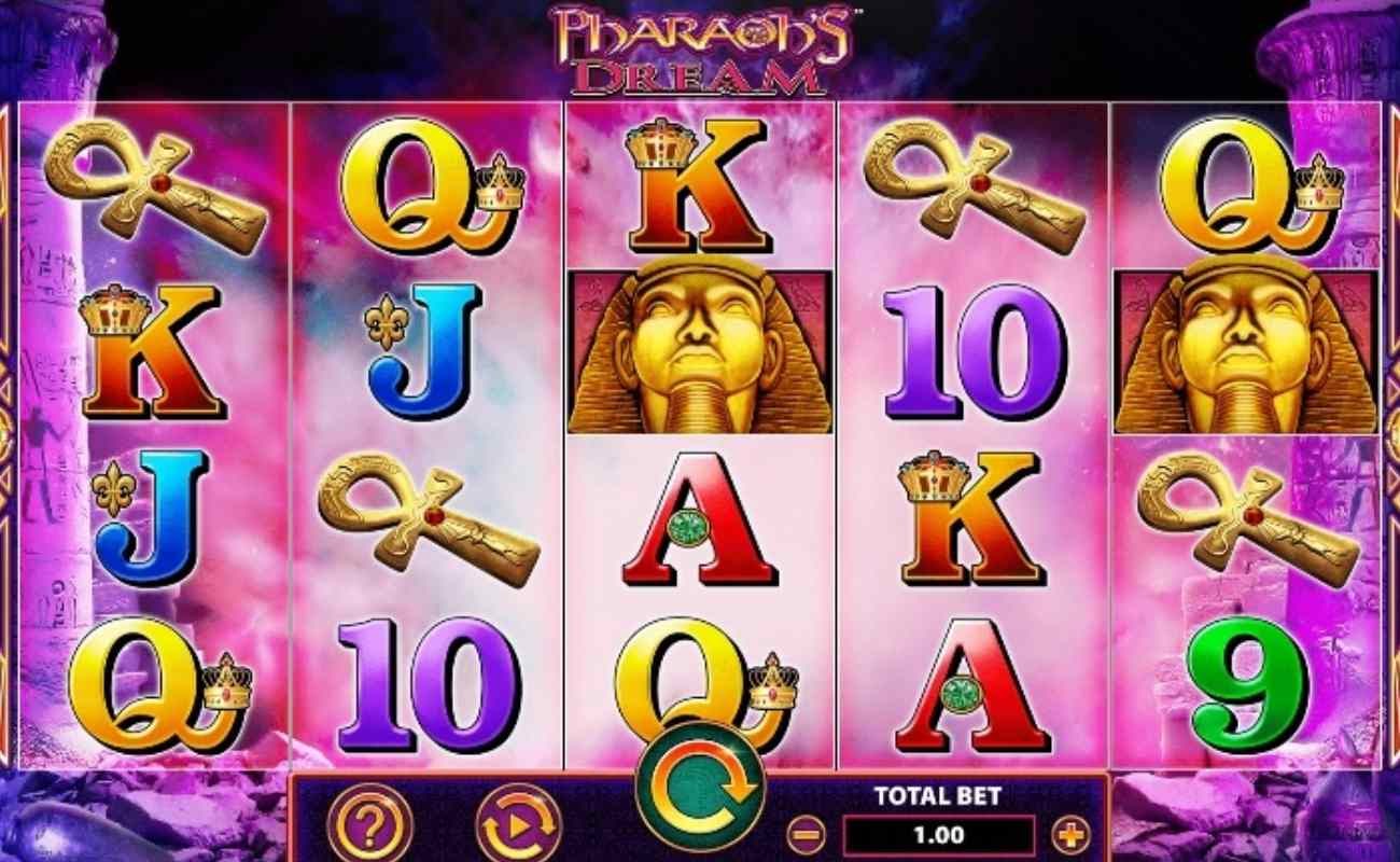Screenshot of the reels in Pharaoh’s Dream online slot.