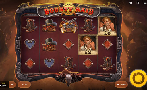 Screenshot of the reels in Bounty Raid online slot.