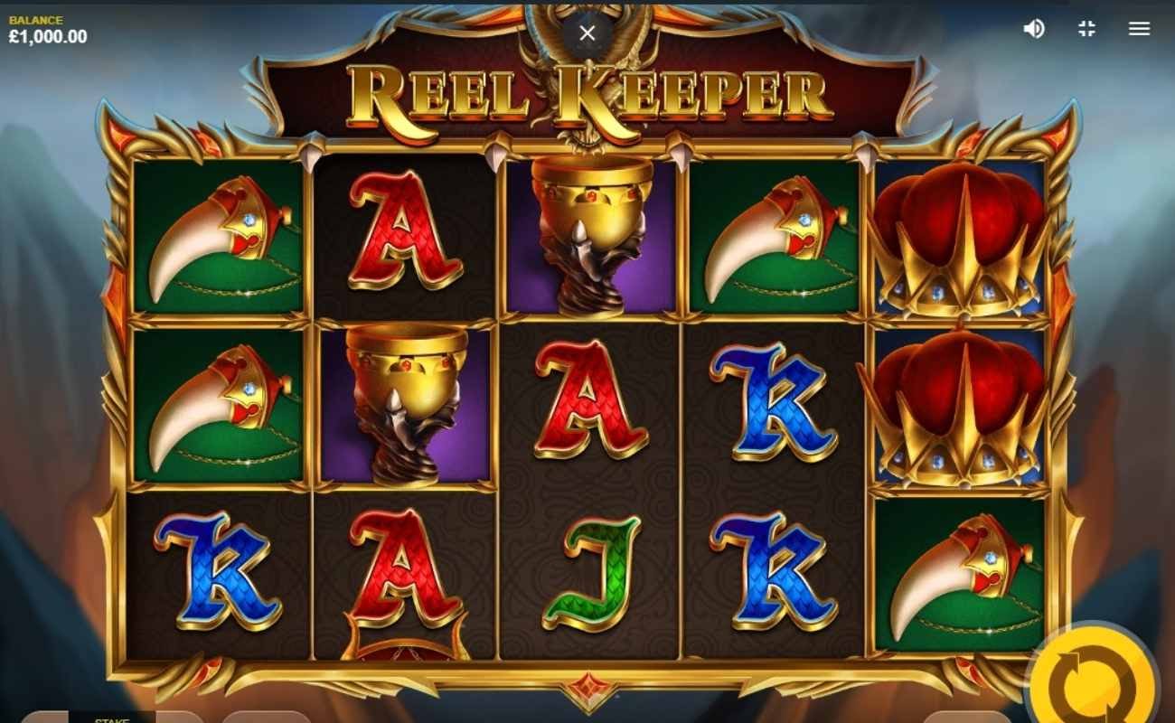 Screenshot of the reels in Reel Keeper online slot.