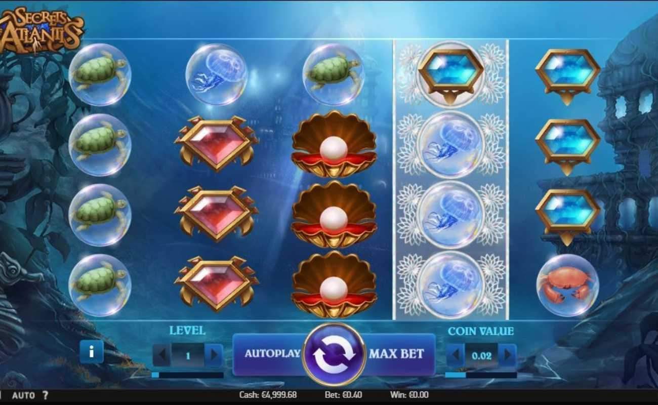 Screenshot of the reels in Secrets of Atlantis online slot.