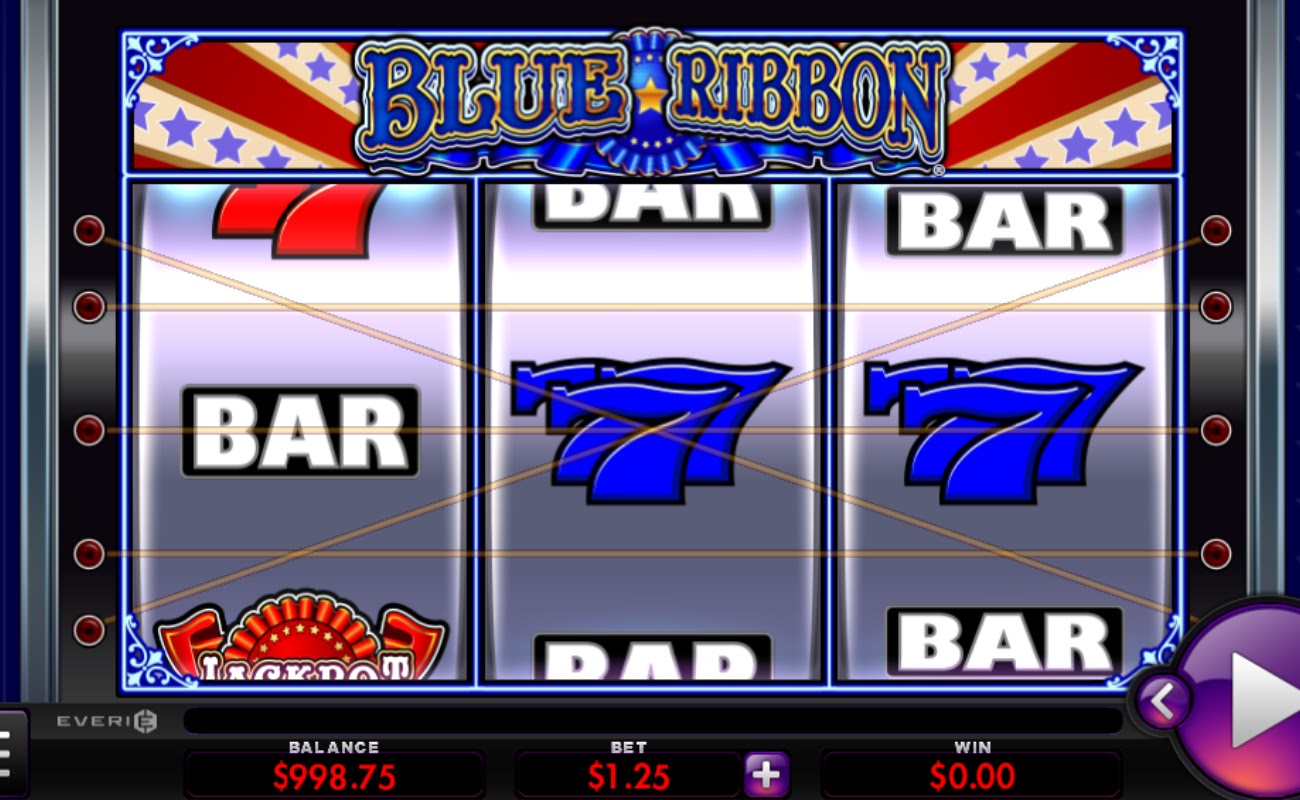 Screenshot of the reels in Blue Ribbon online slot.